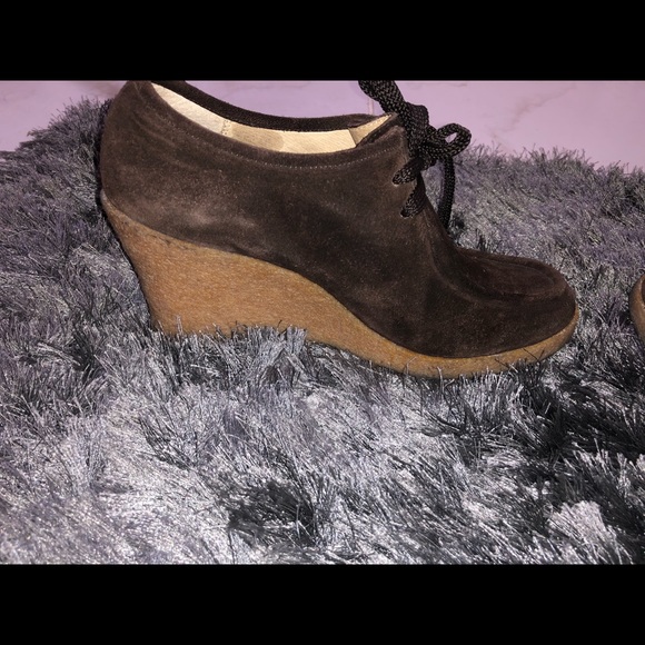 Michael Kors Shoes - Michael Kors Brown Suede Wedge Heel Size 7